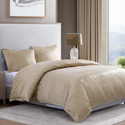 Modern Super Queen 3-Piece Metallic Jacquard Comforter Bedding Set