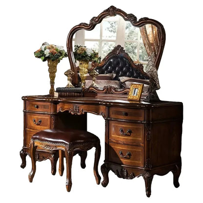 Luxurious Modern Hollywood Vanity Table w/Mirror & Stool