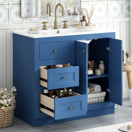 36" Bathroom Vanity with Ceramic Sink