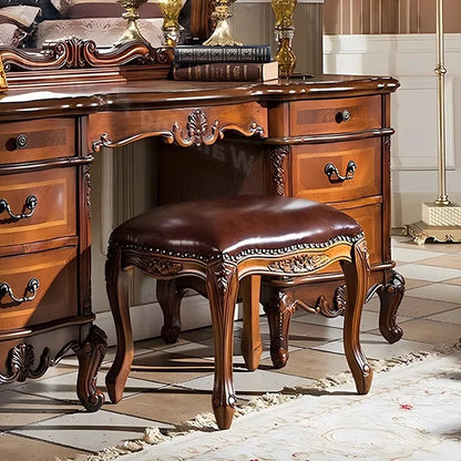 Luxurious Modern Hollywood Vanity Table w/Mirror & Stool