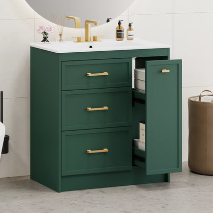 Classic 30" Bathroom Vanity Set w/Premium Ceramic Sink
