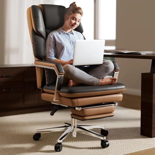 Big and Tall Executive Reclining Chair with Footrest 