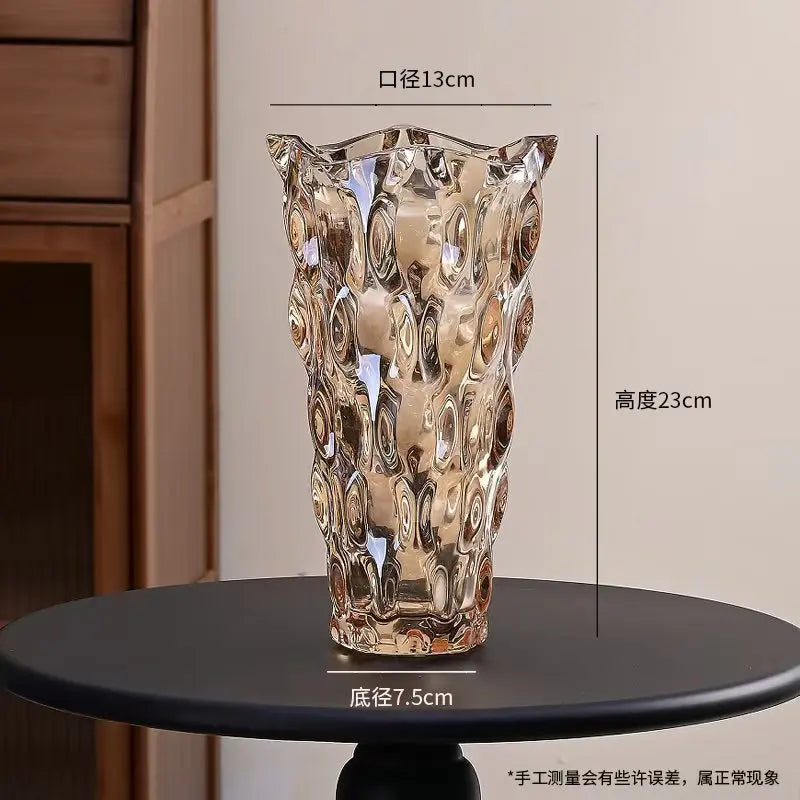 Luxury Crystal Glass Footed Tabletop/Countertop Vase