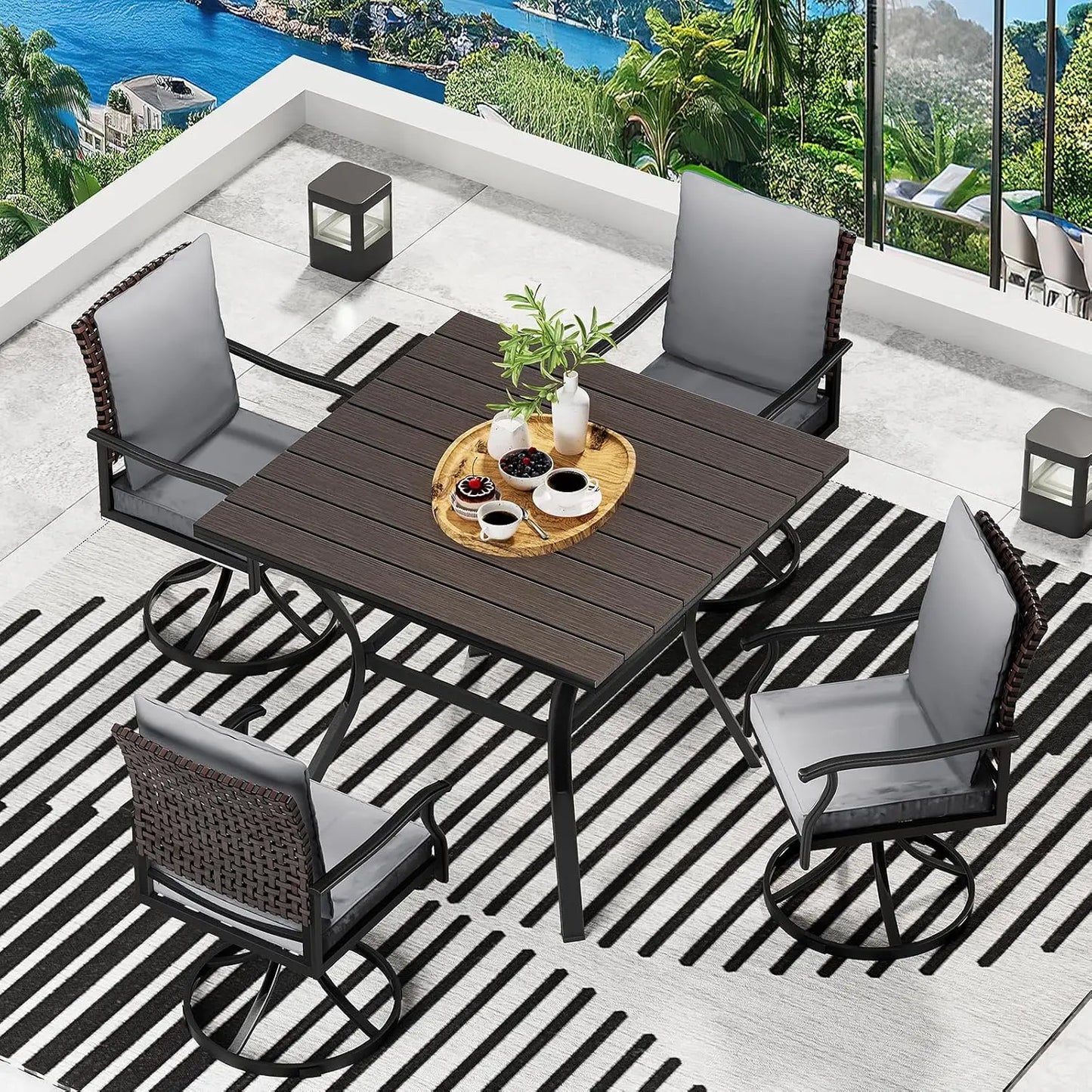 5-piece Metal Outdoor Patio Dining Set 