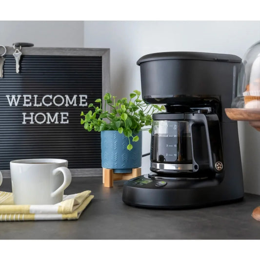 Compact 5-Cup Programmable Black Coffee Maker