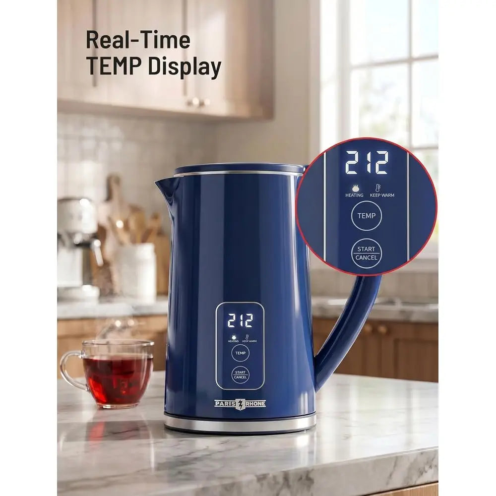 1.7L Temperature Control Electric Kettle with 6 Presets, LED Display & 4-Hour Keep Warm, temperature control electric kettle with LED temperature display