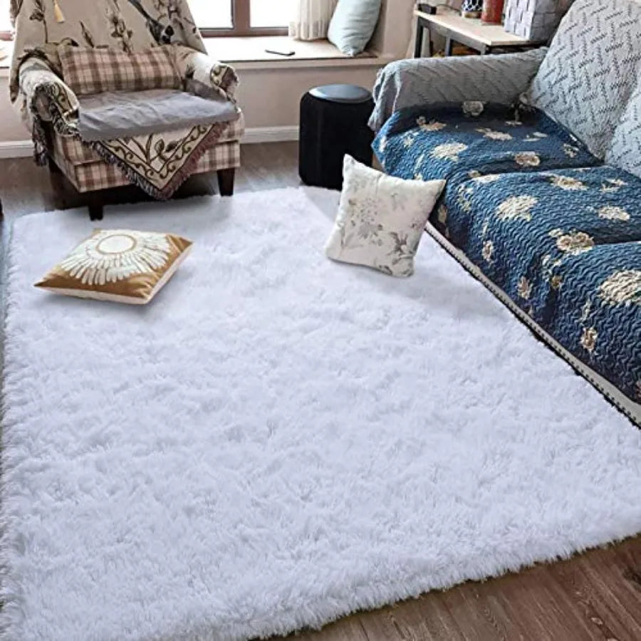 Ultra Soft & Fluffy 4' x 6' White Shag Area Rug