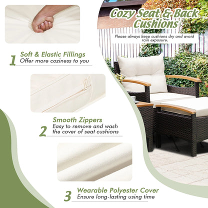 Outdoor 5-piece Patio PE Rattan Sofa Set