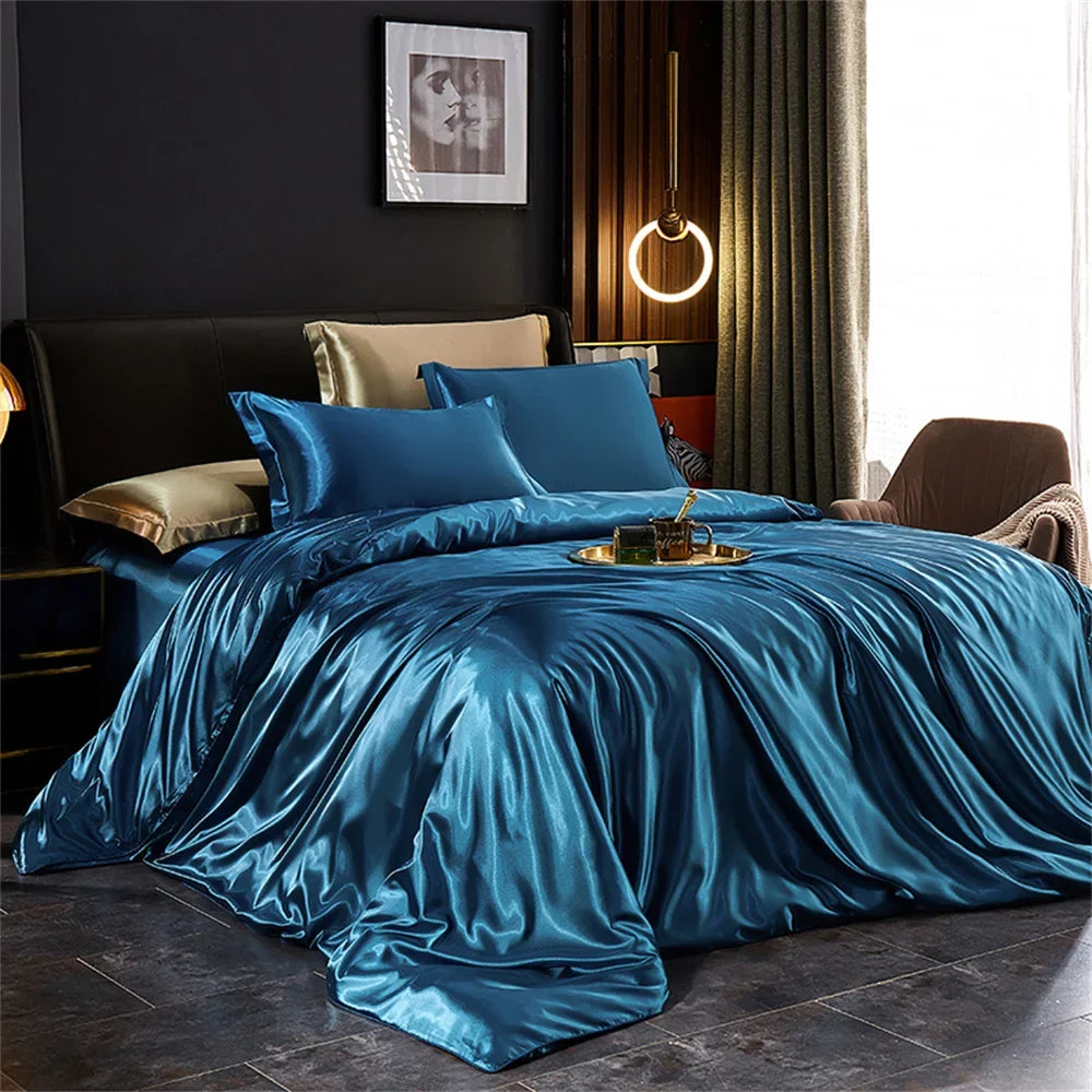 Modern Solid Color Luxury Duvet Bedding Set 