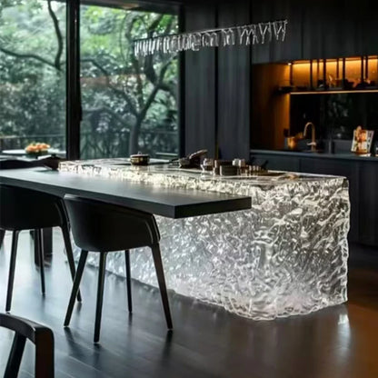 Luxury High-End Luminous Crystal Glacier Island Table