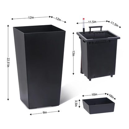 Stylish Tall Indoor/Outdoor Rectangular Planters(Set of 2)