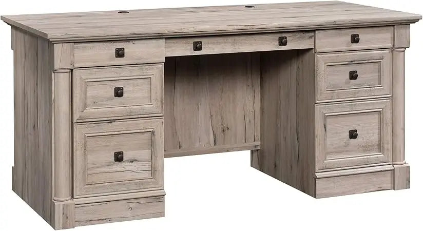 Executive Office Desk with Drawers, File Cabinet Storage & Keyboard Tray