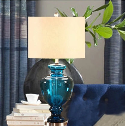 Blue Gourd Vase Glass Table Lamp