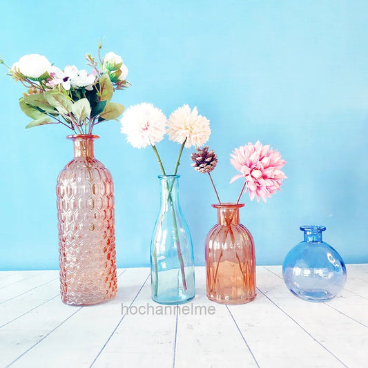 Modern Decorative Small Fresh Flower Glass Tabletop Vases