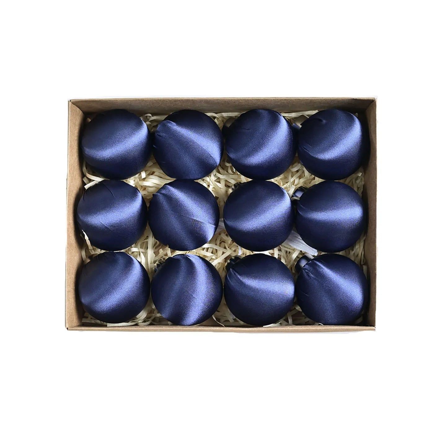 A delightful grouping of shatterproof satin silk ball ornaments, showcasing their ability to mix and match with different decor styles.