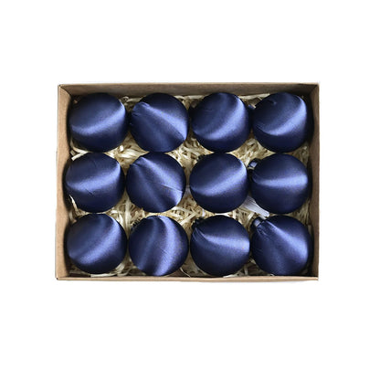 A delightful grouping of shatterproof satin silk ball ornaments, showcasing their ability to mix and match with different decor styles.