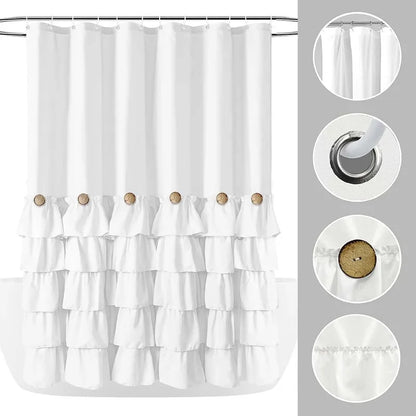 Farmhouse 72"x72" Fabric Shower Curtain Set