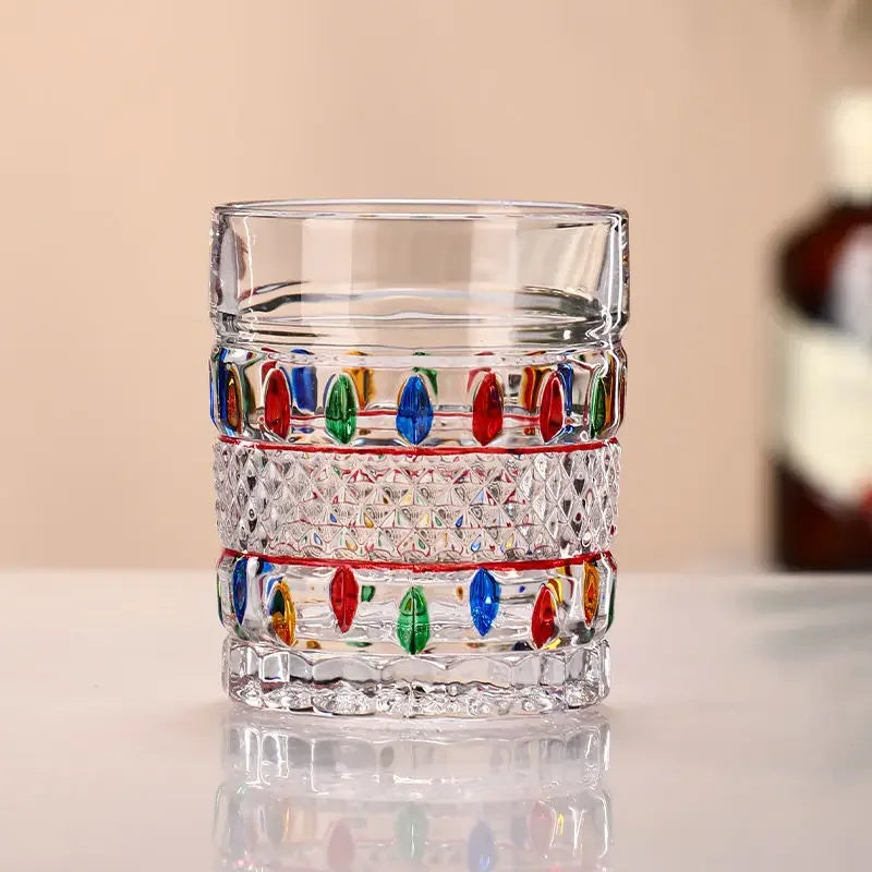 "The Rainbow Glossy" Handmade Lead-free Crystal Glass Whiskey Glass