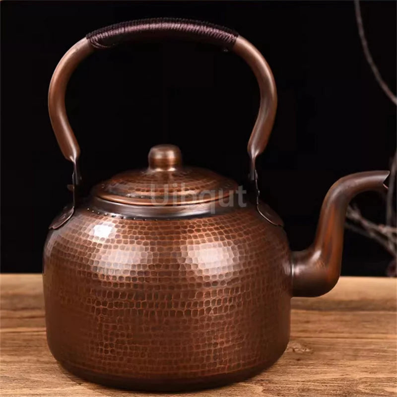 Copper Teapot 100% Pure Handmade – Vintage stovetop kettle in 7L size, perfect for family gatherings.
