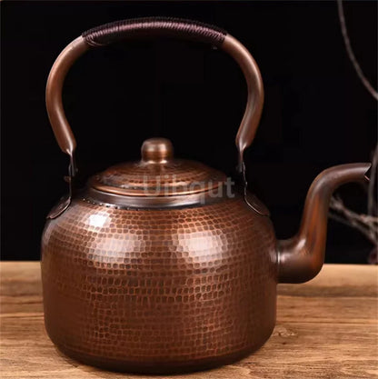 Copper Teapot 100% Pure Handmade – Vintage stovetop kettle in 7L size, perfect for family gatherings.