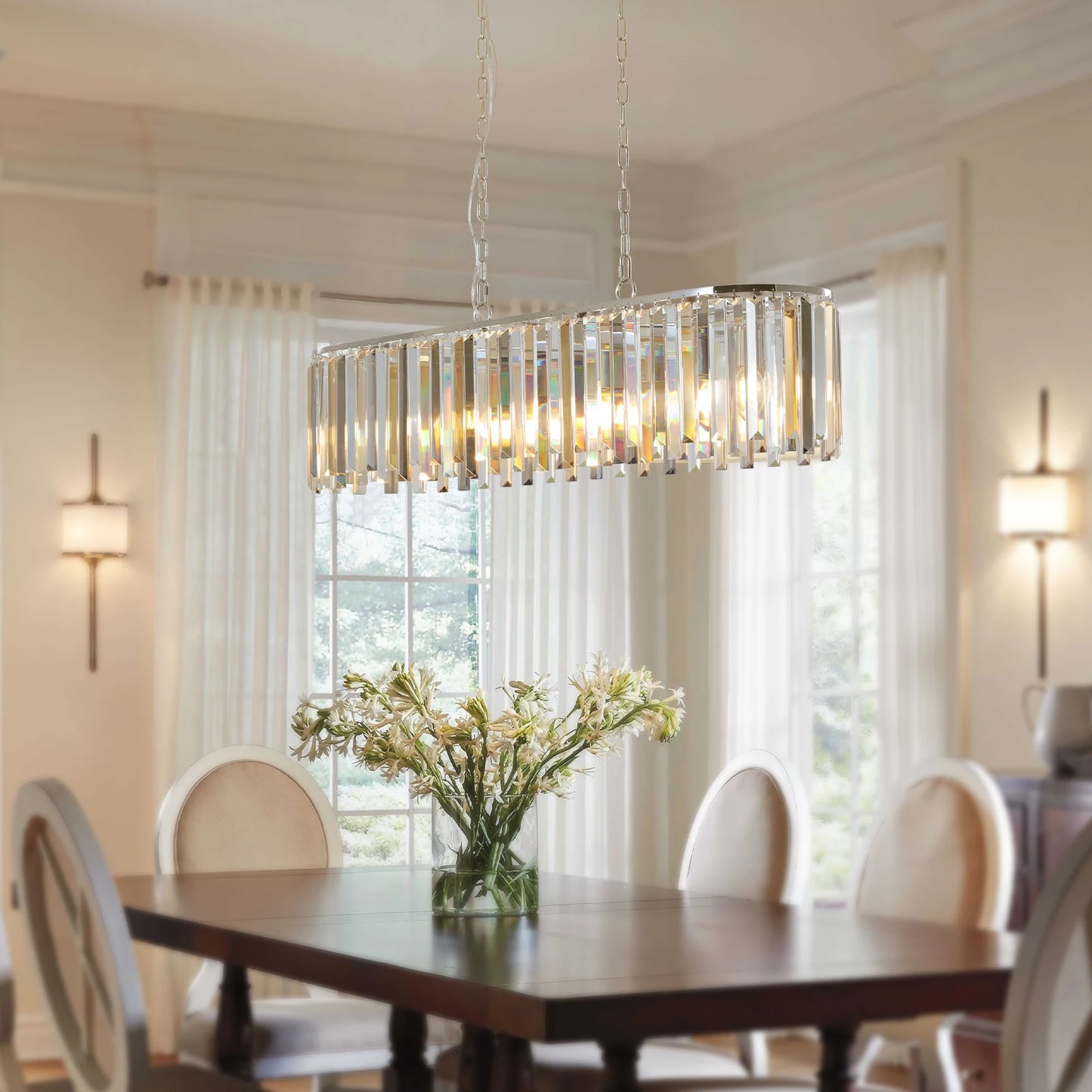 Luxurious Oval Crystal Ceiling Chandelier