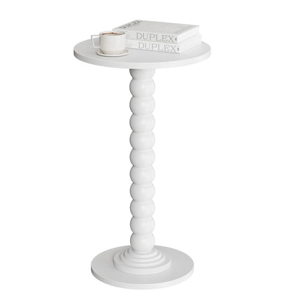 SIMENMAX Round Side Table - Bobbin-Style Spindle Leg Accent Table for Small Spaces, round side table with rounded tabletop