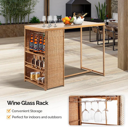 Premium 5-piece All-Weather Outdoor Bar Table & Chair Set