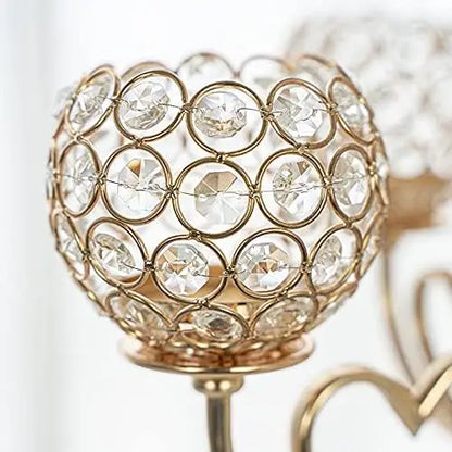 5~Arm Gold Heart Candelabrum