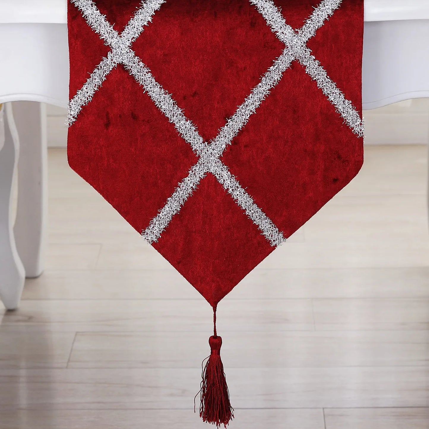 Long Strip Table Runner on a festive setting - Elevating dining experiences with a long table runner.