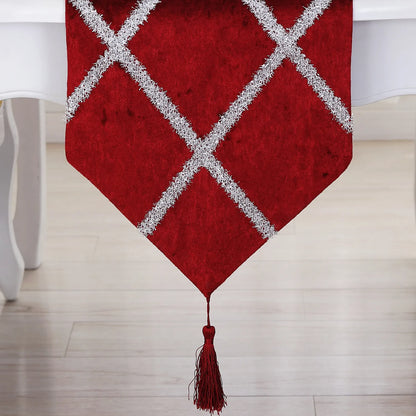 Long Strip Table Runner on a festive setting - Elevating dining experiences with a long table runner.