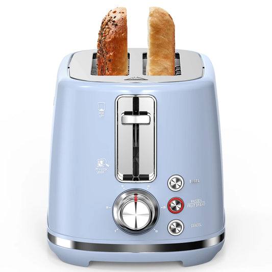 Blue Large-Slot 2-Slice Toaster w/Auto Shut-off
