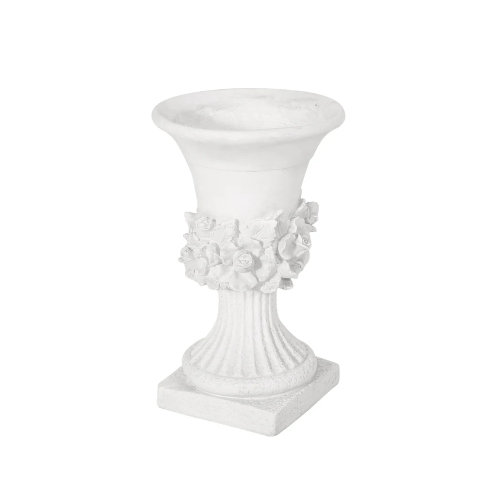 Antique Style White Garden Urn Planter