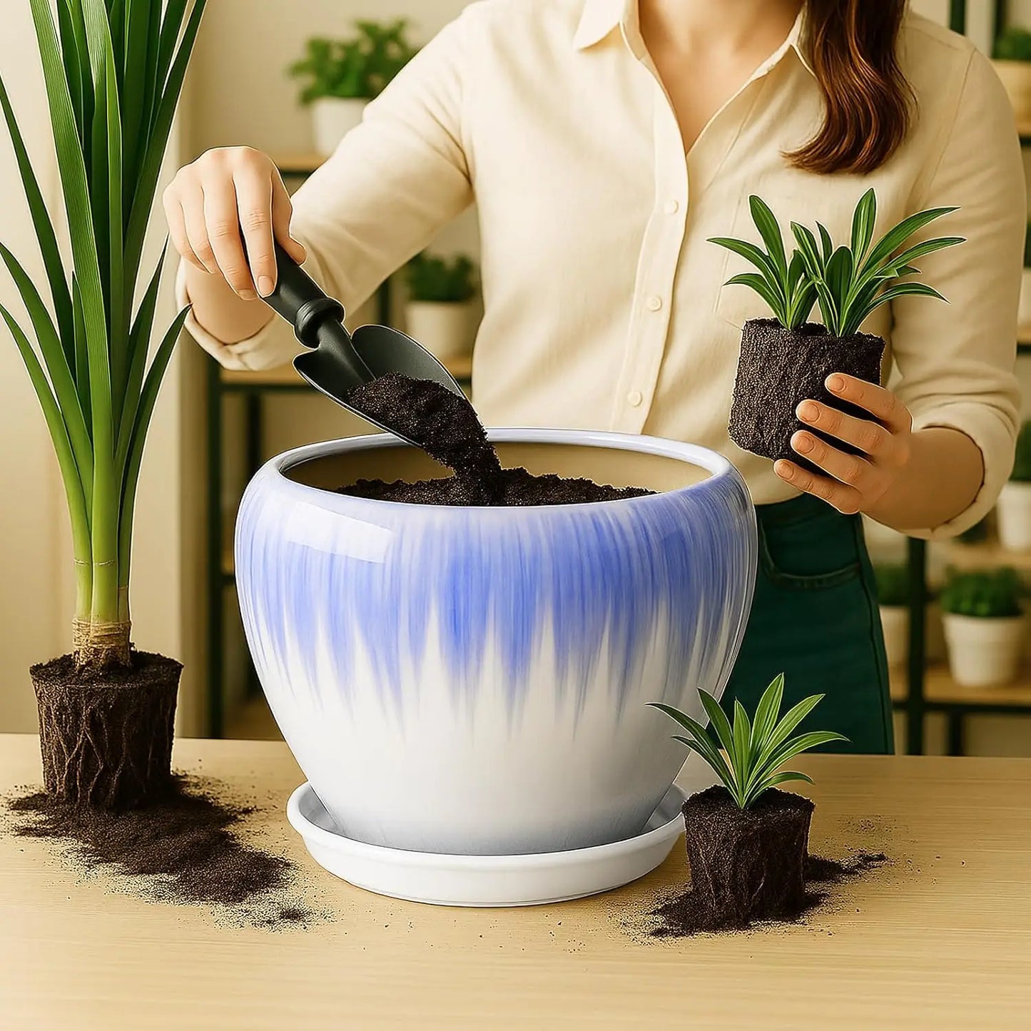 Modern Decorative Round Ceramic Flower Pot 