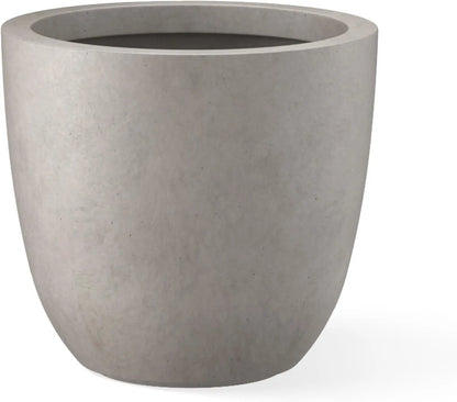 Large & Versatile 18" Concrete Round Planter w/Drainage Hole