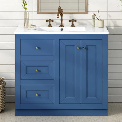 36" Bathroom Vanity with Ceramic Sink
