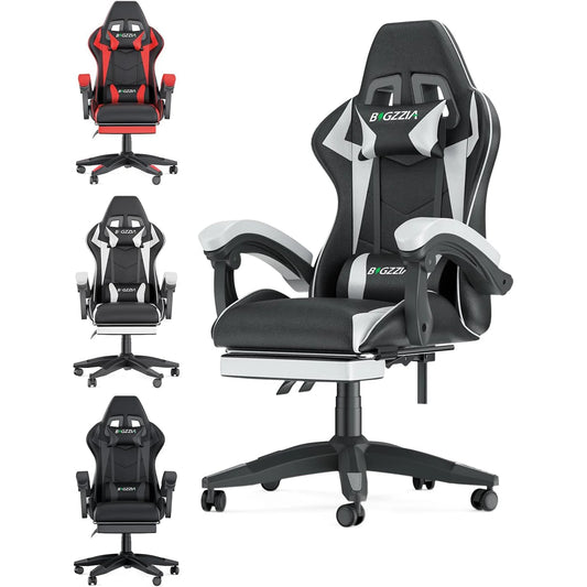 Ergonomic Design Tall Gaming Chair w/Footrest
