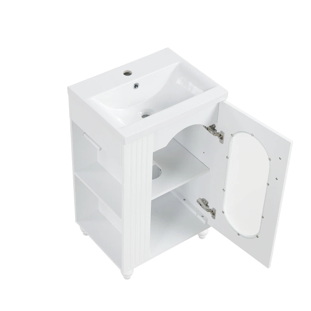 Modern 20" Freestanding Bathroom Vanity w/Drop-in Sink