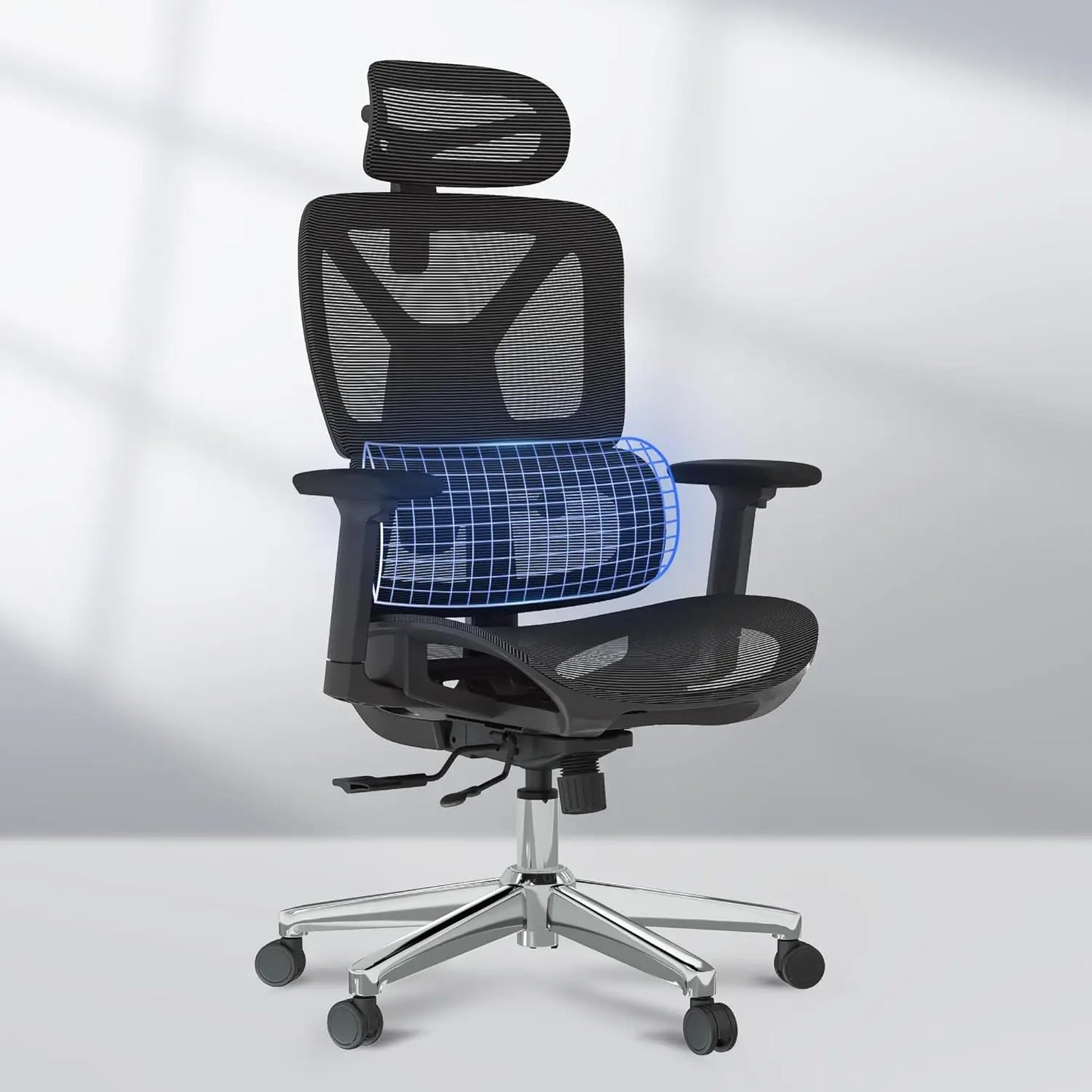 A person sitting in the FlexiSpot ErgoX Premium Ergonomic Office Chair, demonstrating its ergonomic support during work hours.