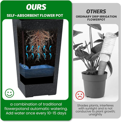 Stylish Tall Indoor/Outdoor Rectangular Planters(Set of 2)