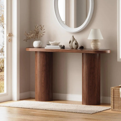 55" Fluted Entryway Table~Wood Console Table