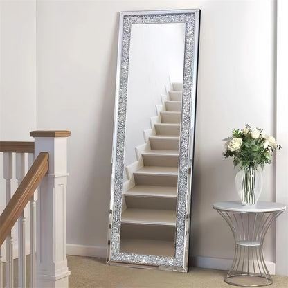 Decorative & Charming 47.2" Tall Full Length Crushed Glass Wall Mirror