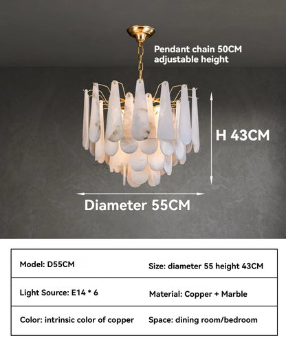 Elegant French-Style Marble Chandelier in various sizes, demonstrating versatile options as a charming french style chandelier.
