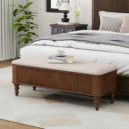 50.8” Linen Storage Ottoman Bench with Hidden Compartment – storage ottoman bench for Bedroom or Entryway.