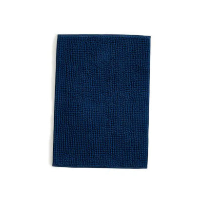 Soft & Cozy High Pile Chenille Navy Blue Bath Mat