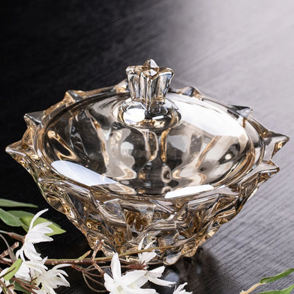 Elegant Glass Candy Jar in transparent design - perfect for stylishly storing your favorite snacks.