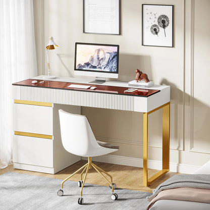 Modern & Versatile Computer Writing Desk w/4 Storage Drawers