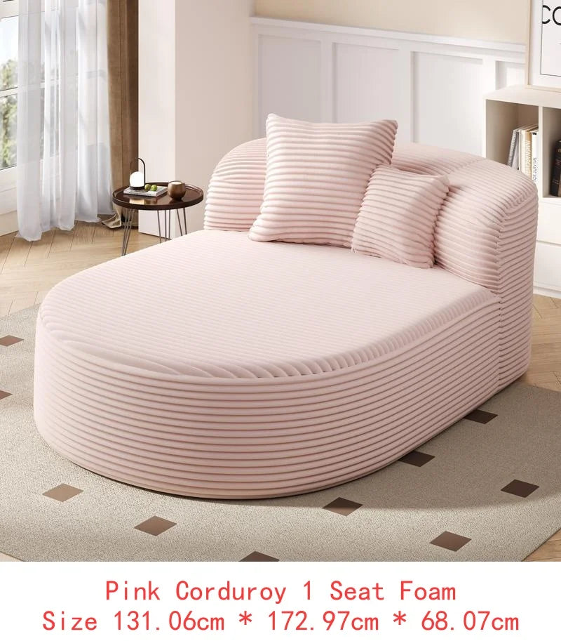 Oversized & Versatile Curved Chaise Lounge Sofa