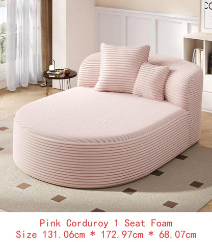 Oversized & Versatile Curved Chaise Lounge Sofa