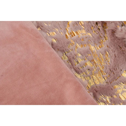 Luxury Chinchilla Faux Fur Gilded Dust Pink Throw Pillow