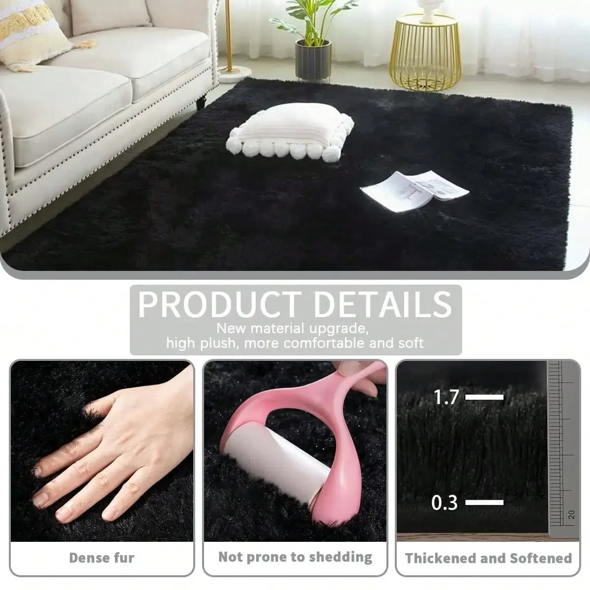 Fluffy Shag Area Rug in a child's room, perfect for playtime comfort.